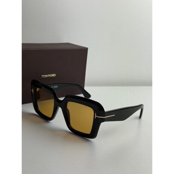 NEW Tom Ford FT1157 Esme Sunglasses in Black Yellow Square main image 6
